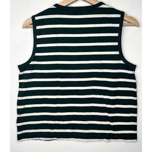 GAP Sleeveless Tank Top Women Size Medium Green White Stripe - Picture 2 of 8